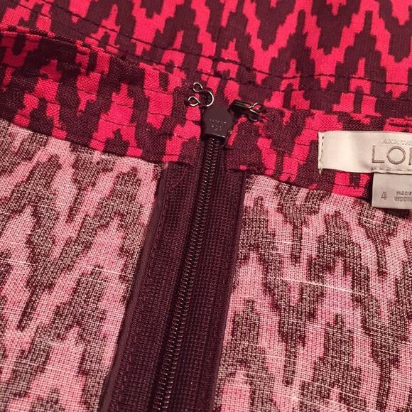 Ann Taylor Loft Aztec Print Linen Rayon Skirt Sz $ - Picture 6 of 8